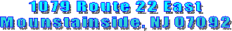 1079 Route 22 East
Mounstainside, NJ 07092